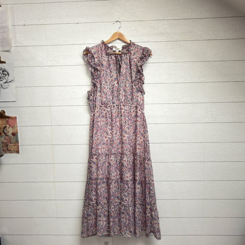 BB Dakota Ditsy Floral Ruffle Cap Sleeve Tiered Maxi Dress M | Prairie Boho - Picture 10 of 11